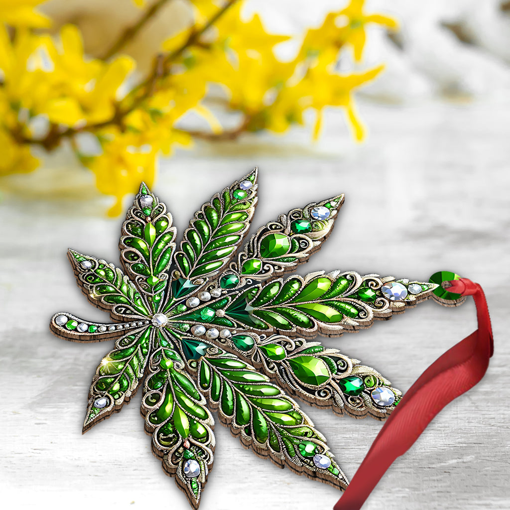 Superbe feuille - Ornement de mauvaise herbe personnalisé