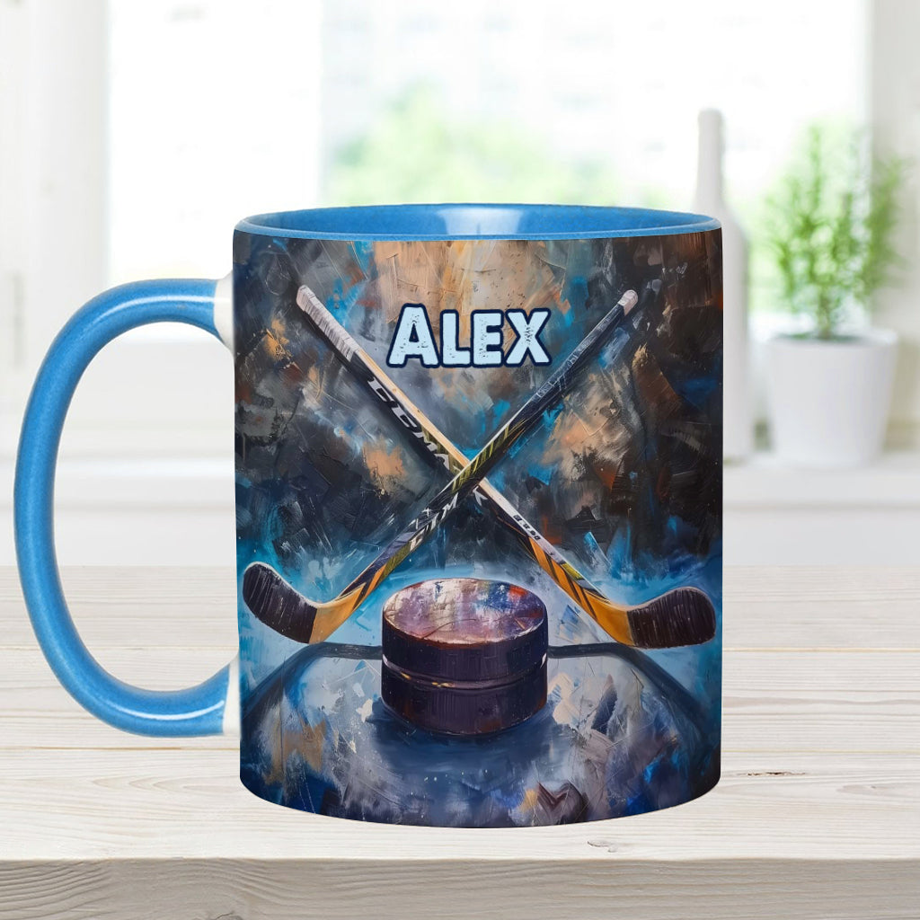 It's Being Better - Personalized Hockey Accent Mug