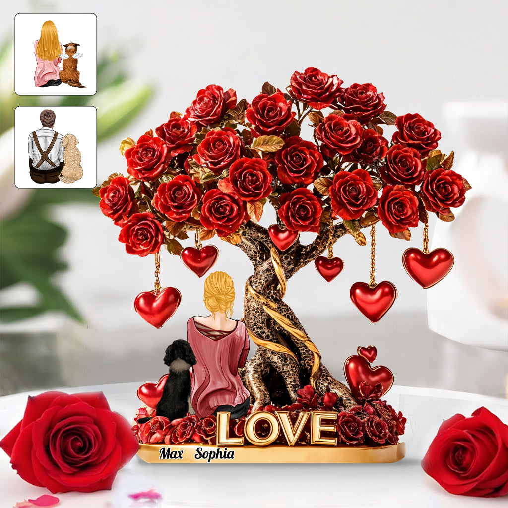 Maman de chien, Papa de chien - Plaque acrylique personnalisée en forme de chien