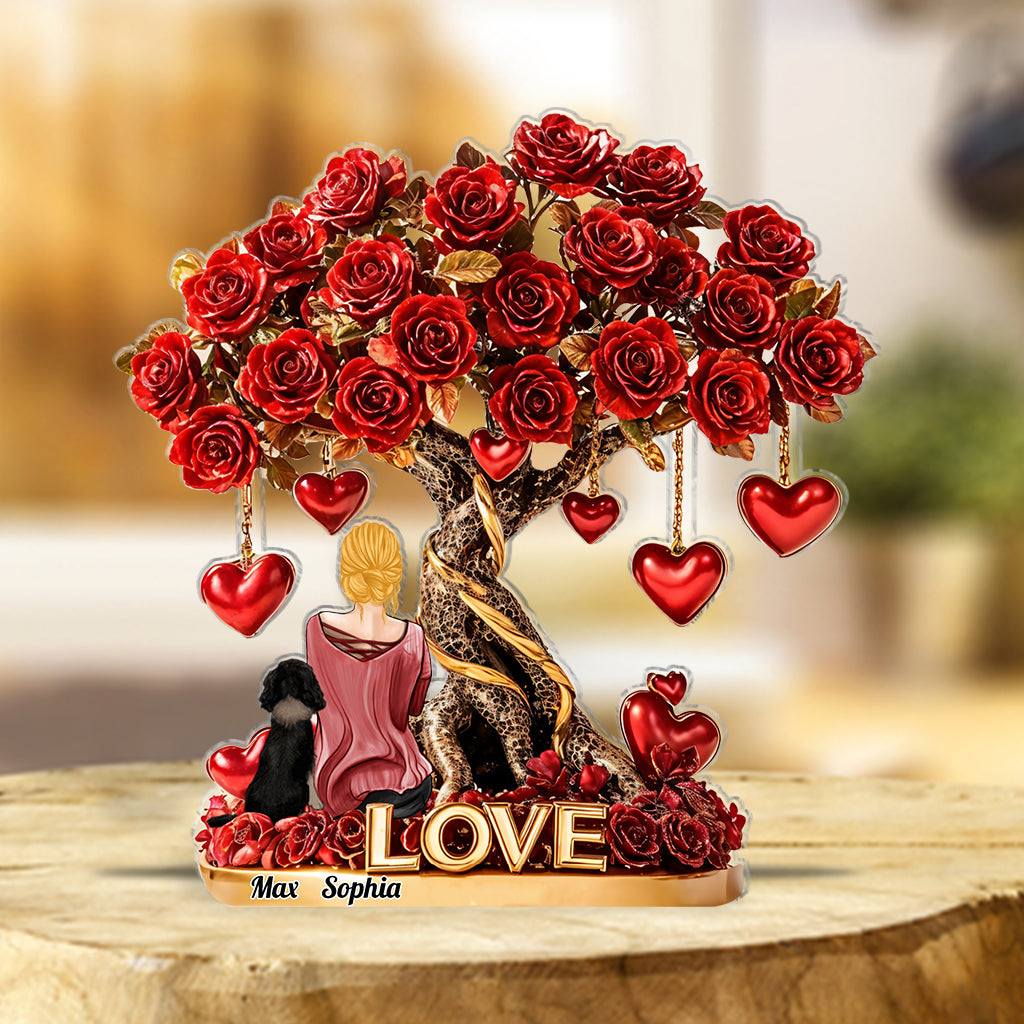 Maman de chien, Papa de chien - Plaque acrylique personnalisée en forme de chien