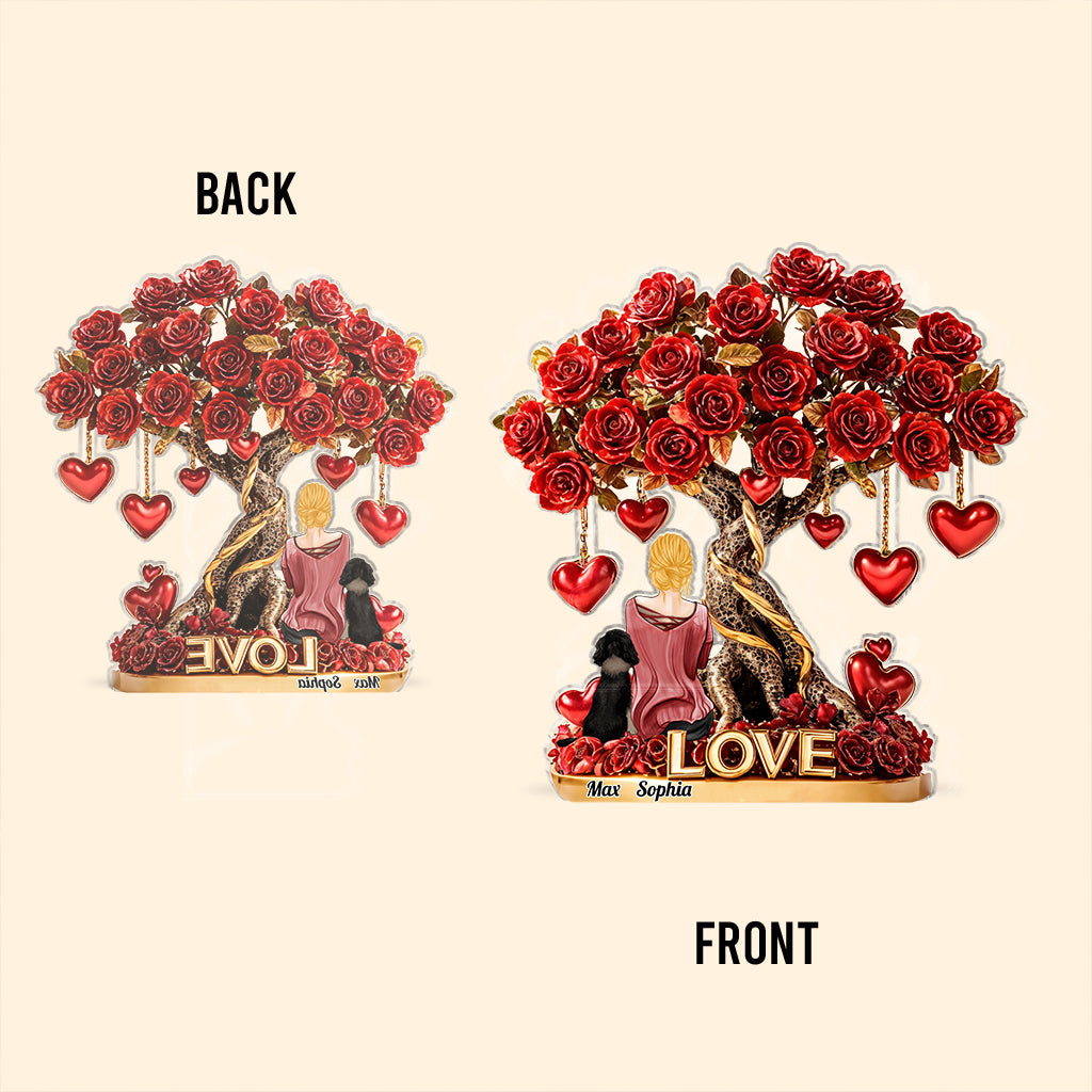 Maman de chien, Papa de chien - Plaque acrylique personnalisée en forme de chien