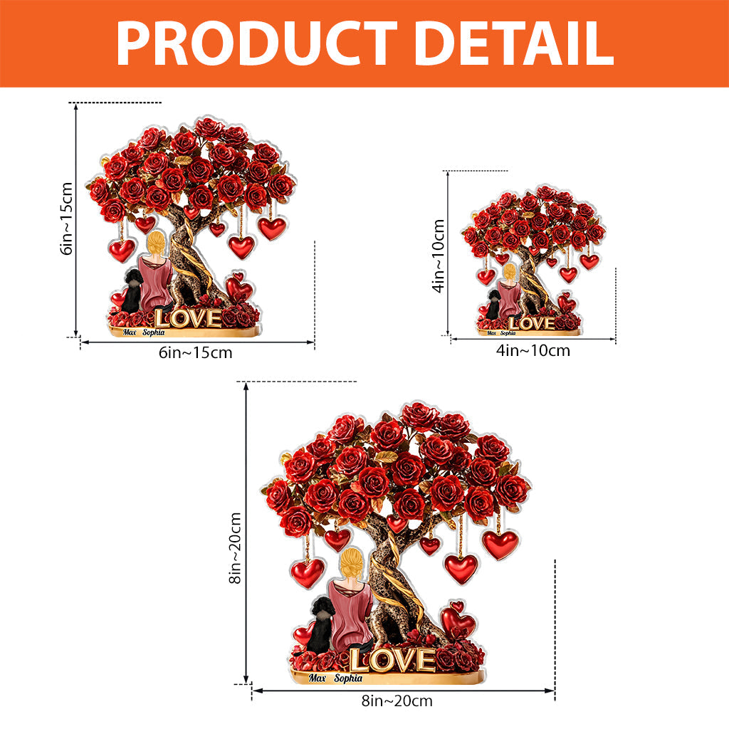 Maman de chien, Papa de chien - Plaque acrylique personnalisée en forme de chien