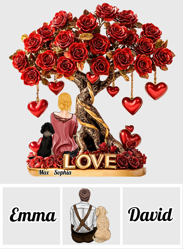 Maman de chien, Papa de chien - Plaque acrylique personnalisée en forme de chien