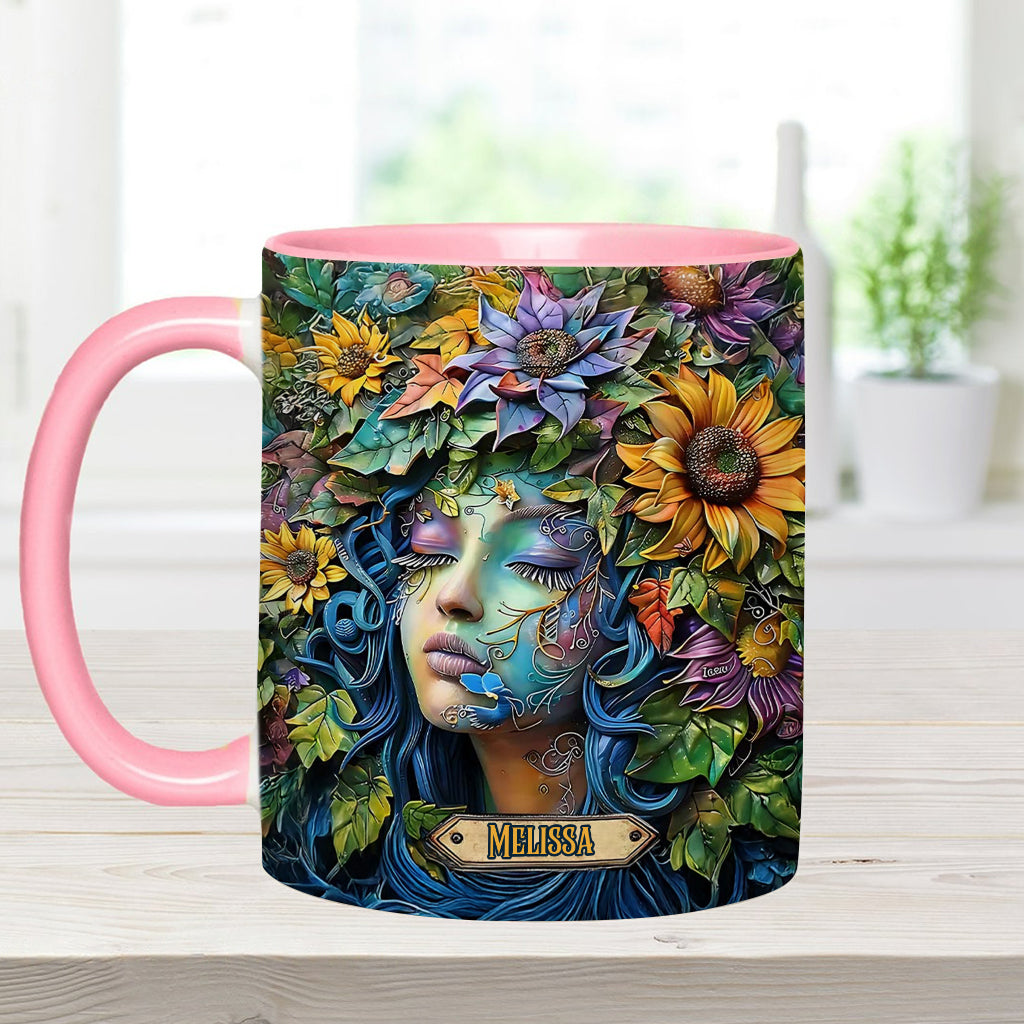 Mug personnalisé « Floral Lady » sur le thème du jardinage