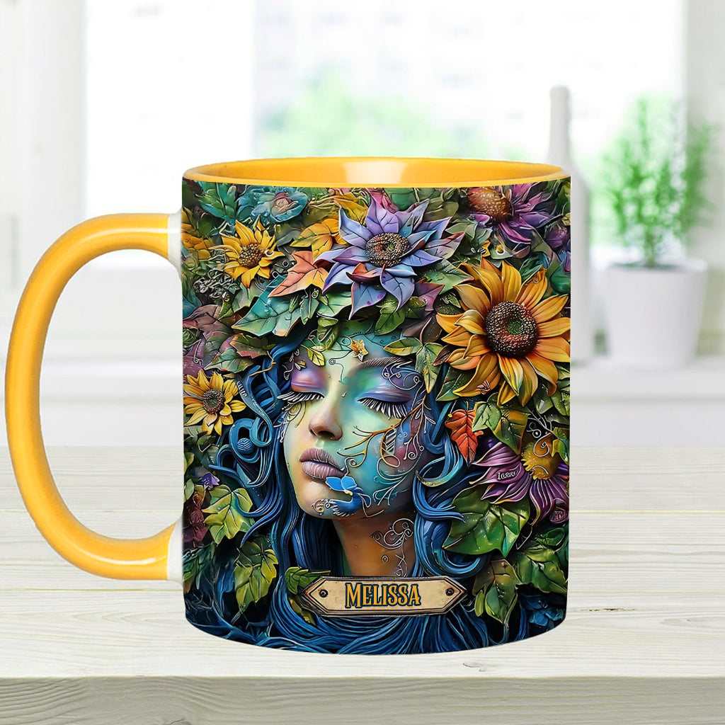 Mug personnalisé « Floral Lady » sur le thème du jardinage