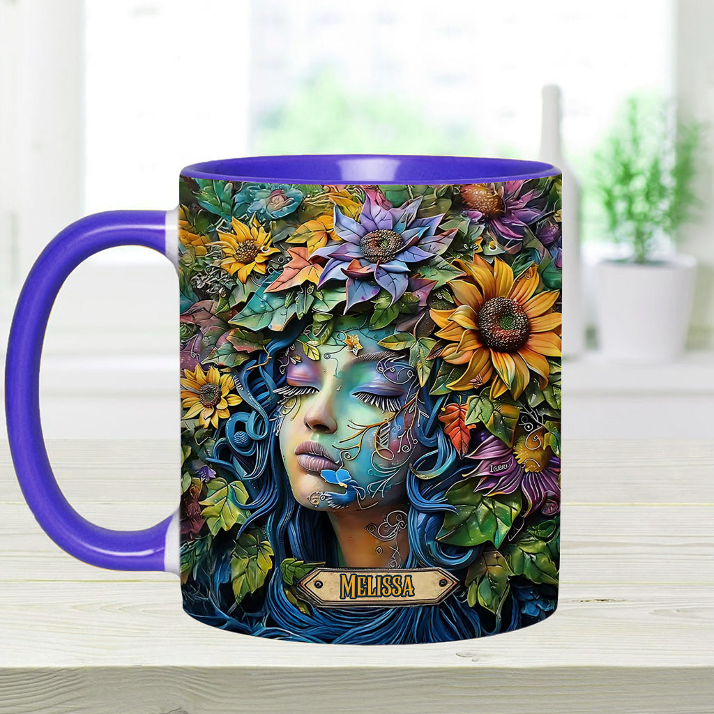 Mug personnalisé « Floral Lady » sur le thème du jardinage