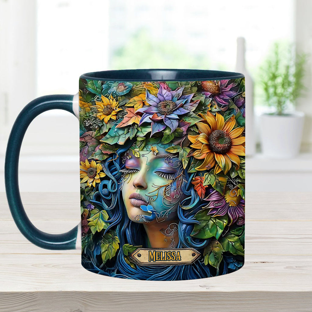 Mug personnalisé « Floral Lady » sur le thème du jardinage