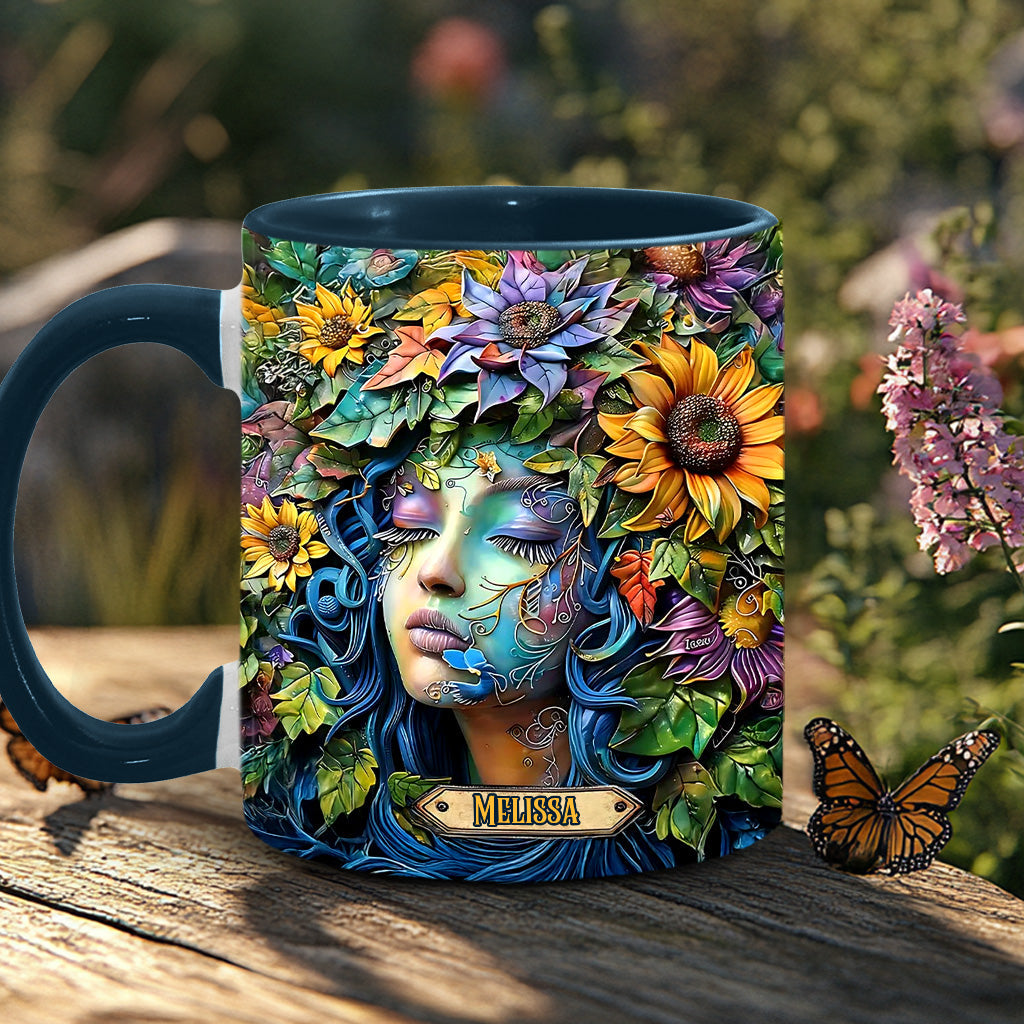 Mug personnalisé « Floral Lady » sur le thème du jardinage