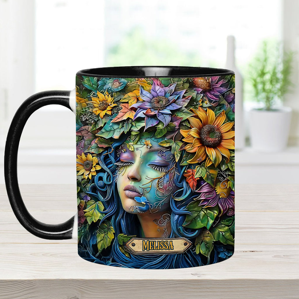 Mug personnalisé « Floral Lady » sur le thème du jardinage