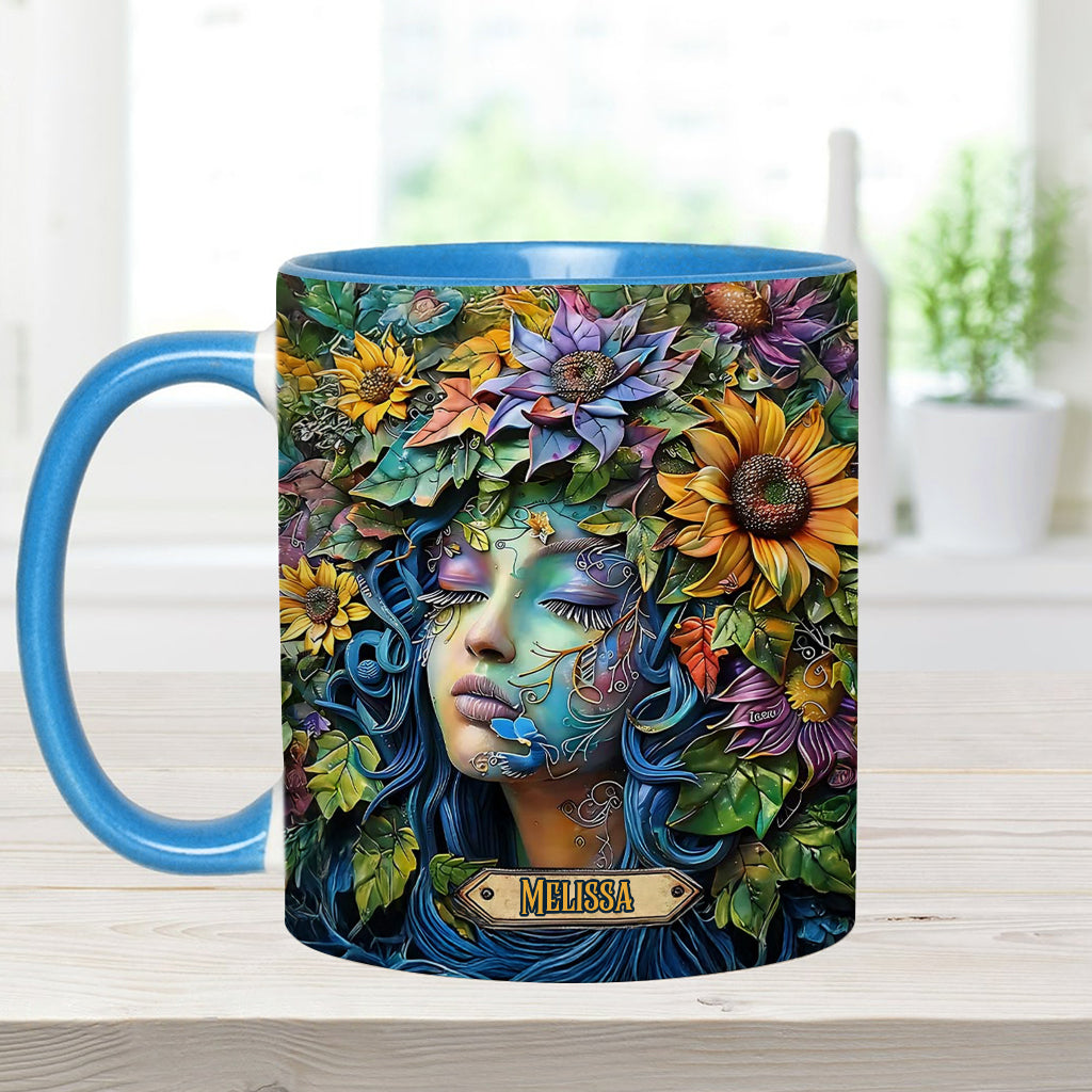 Mug personnalisé « Floral Lady » sur le thème du jardinage