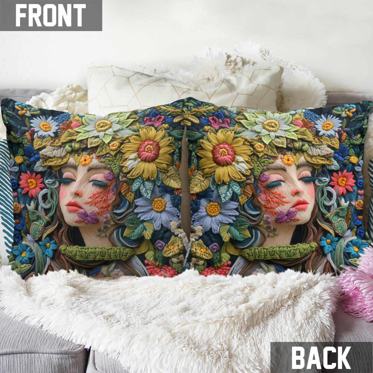 Coussin décoratif Floral Lady - Jardinage