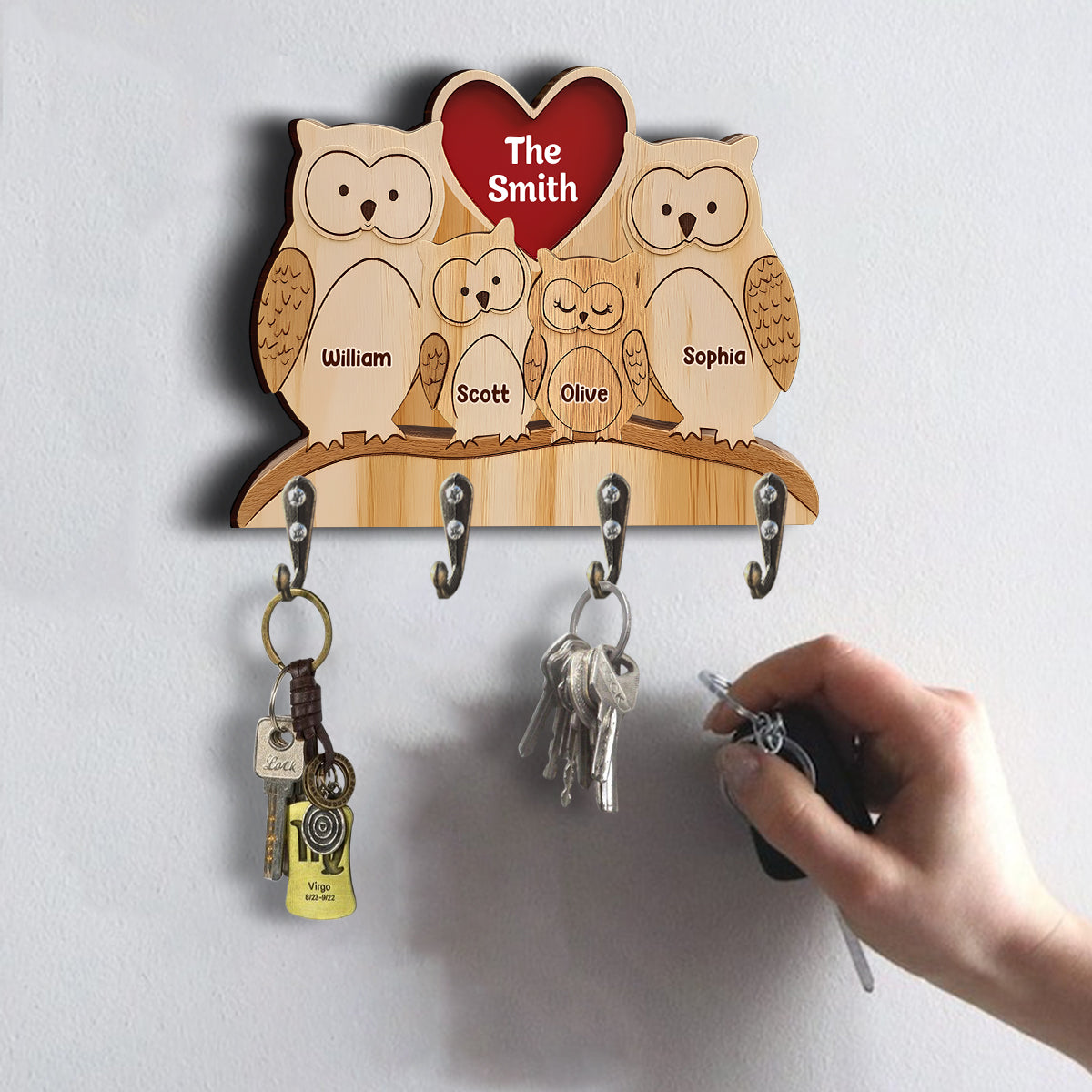 Happy Family - Personalized Family Custom Shaped Key Rack