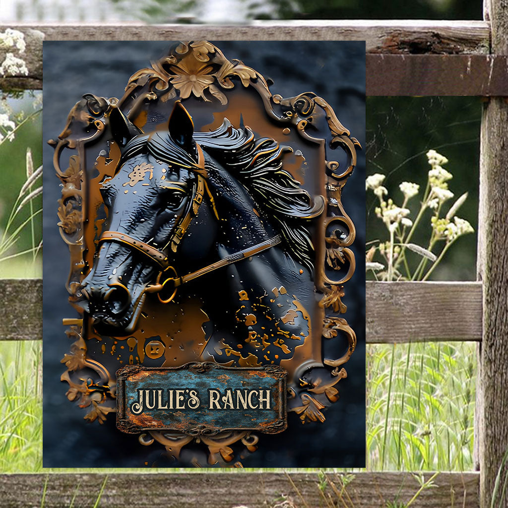 Magnifique cheval - Plaque métallique rectangulaire personnalisée représentant un cheval