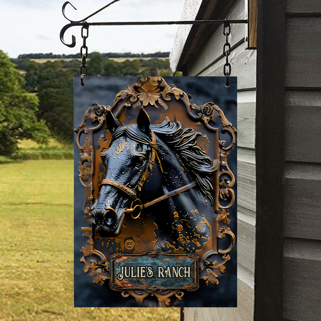 Magnifique cheval - Plaque métallique rectangulaire personnalisée représentant un cheval