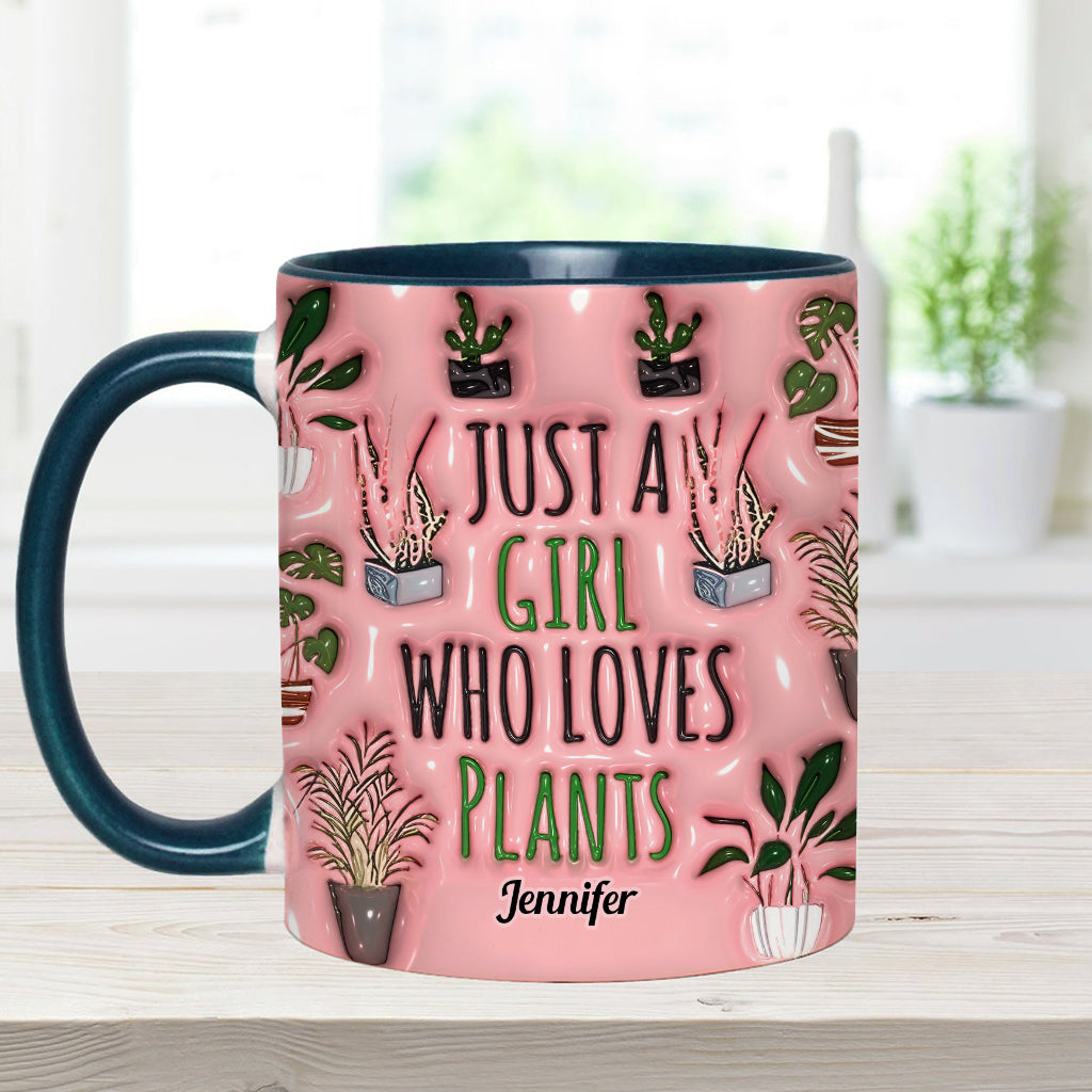 Mug personnalisé « Juste une fille qui aime les plantes »