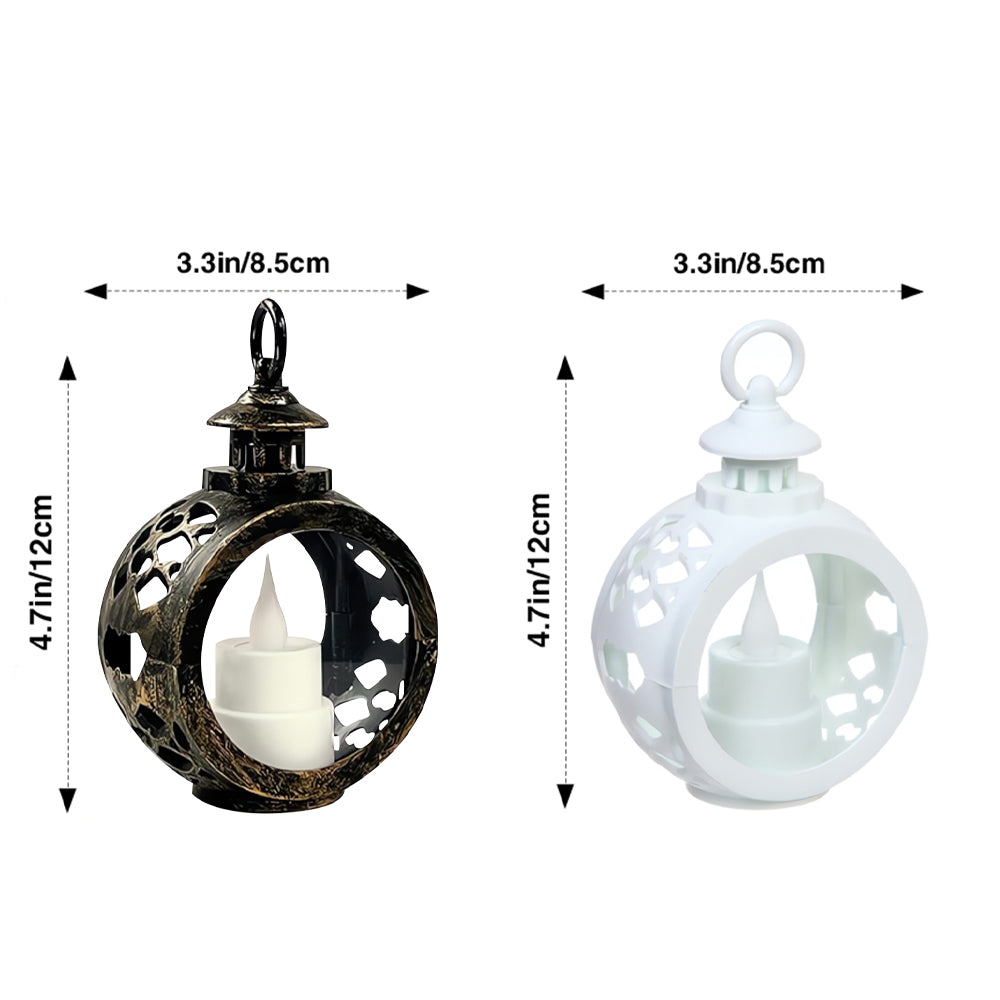 Noël arrive à Poundtown - Lanterne ronde personnalisée pour couple avec lumière