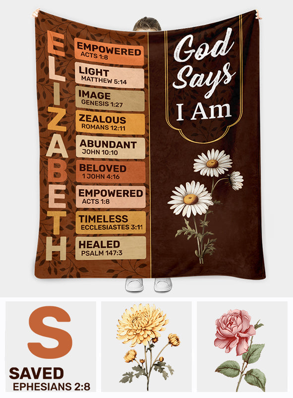 God Says I Am - Personalized Christian Blanket