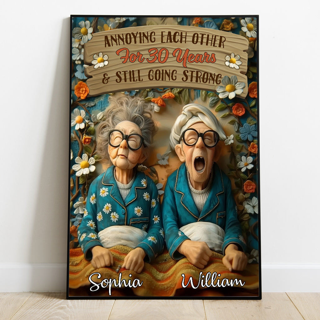 Annoying Each Other For Years & Still Going Strong - Personalized Couple Canvas And Poster