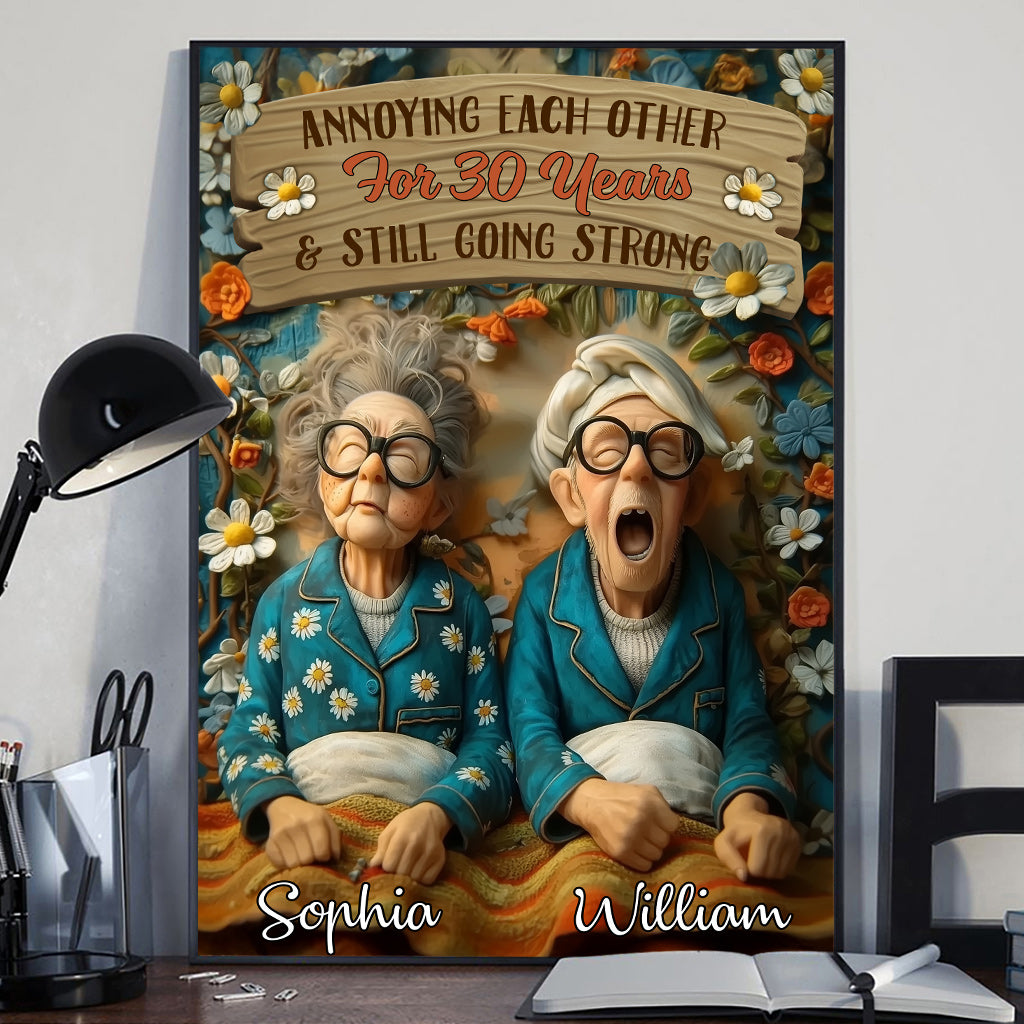 Annoying Each Other For Years & Still Going Strong - Personalized Couple Canvas And Poster