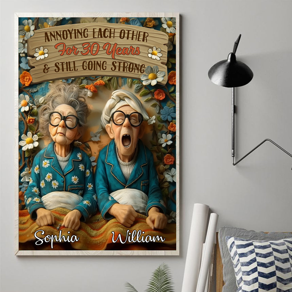 Annoying Each Other For Years & Still Going Strong - Personalized Couple Canvas And Poster