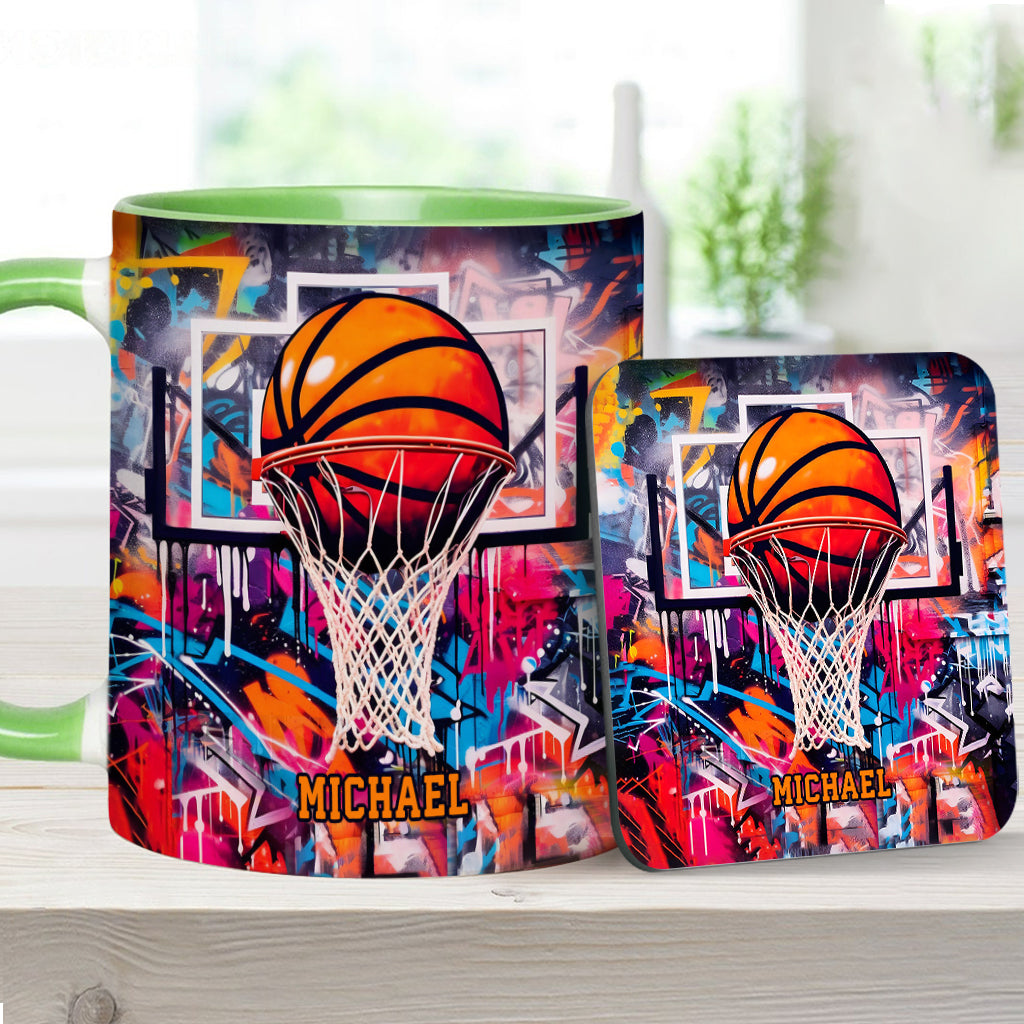 Cool Basketball Design - Personalized Basketball Accent Mug