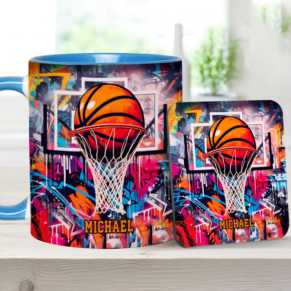 Cool Basketball Design - Personalized Basketball Accent Mug