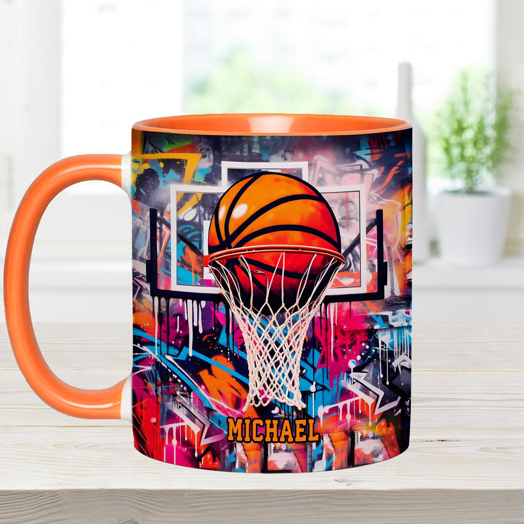 Cool Basketball Design - Personalized Basketball Accent Mug