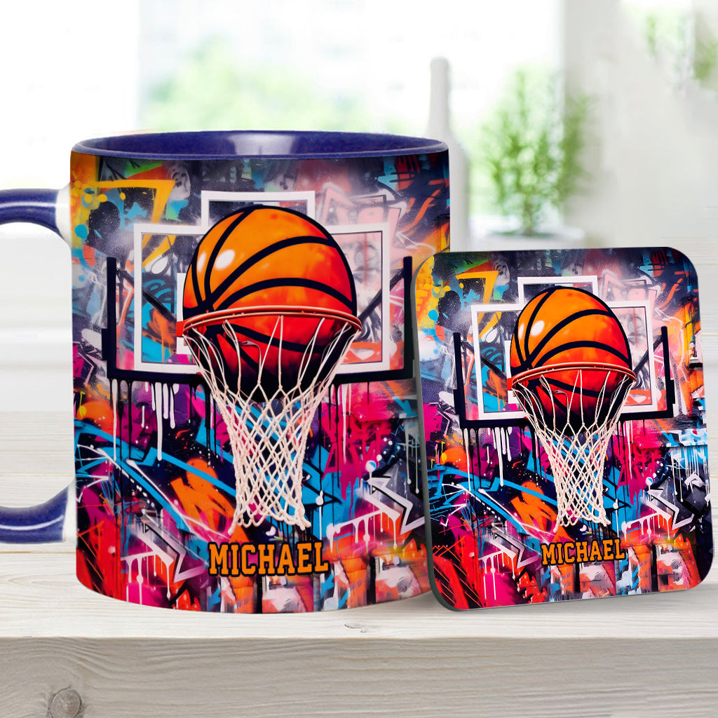 Cool Basketball Design - Personalized Basketball Accent Mug