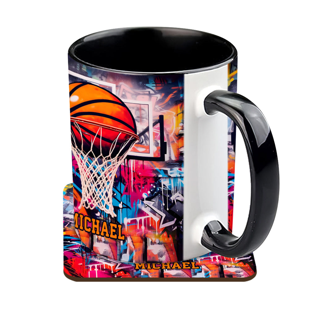 Cool Basketball Design - Personalized Basketball Accent Mug