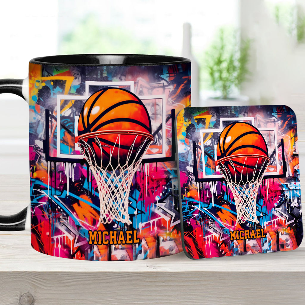 Cool Basketball Design - Personalized Basketball Accent Mug