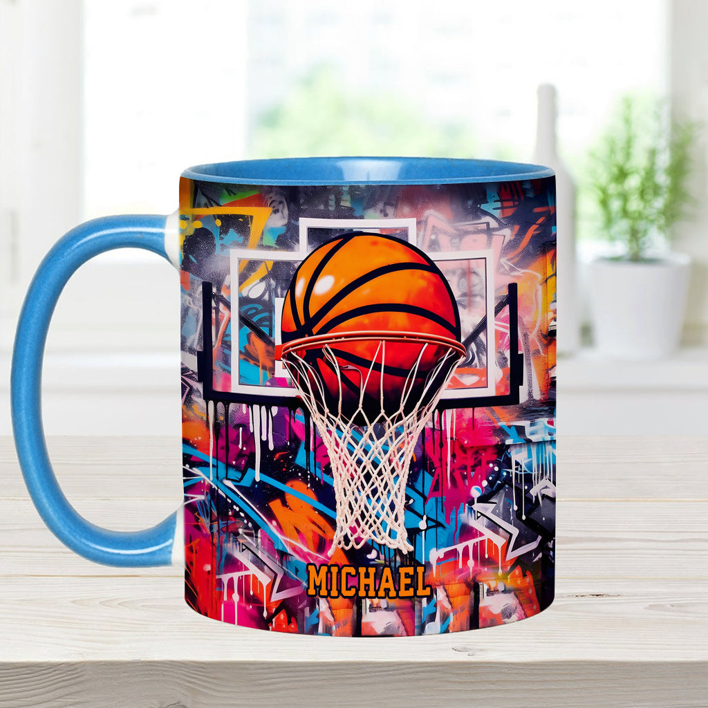 Cool Basketball Design - Personalized Basketball Accent Mug
