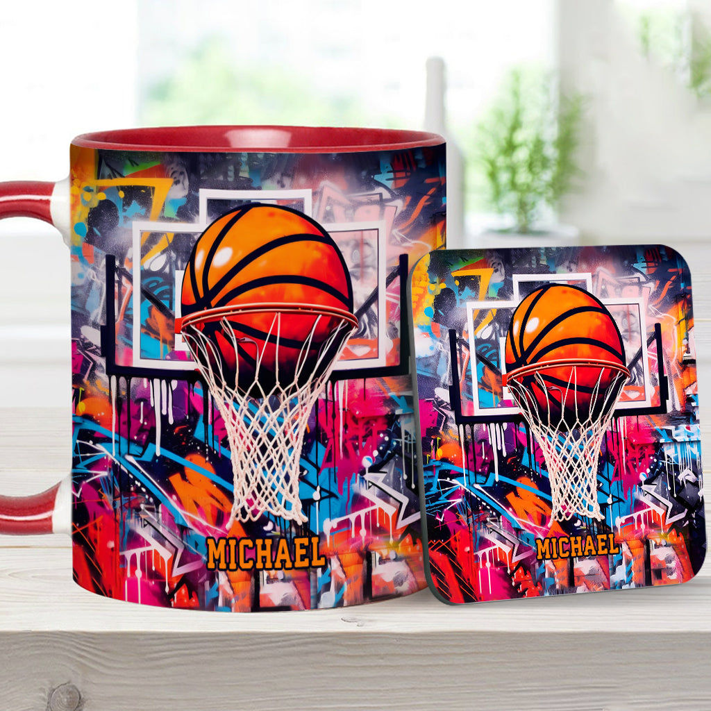 Cool Basketball Design - Personalized Basketball Accent Mug