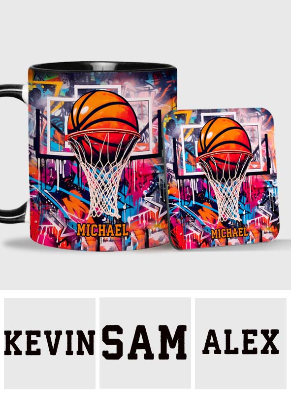 Cool Basketball Design - Personalized Basketball Accent Mug