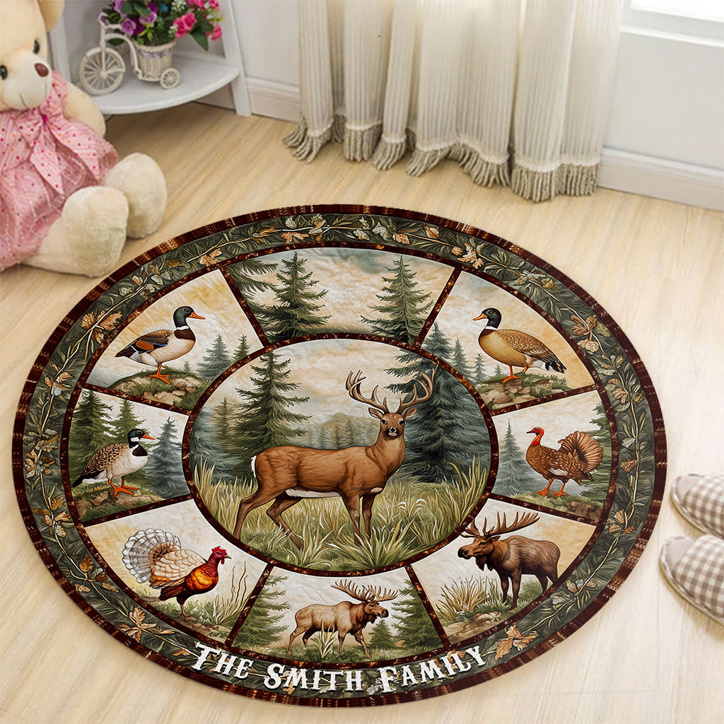 Passionné de chasse - Tapis rond de chasse personnalisé