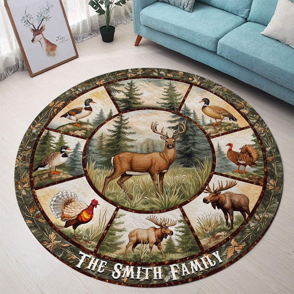 Passionné de chasse - Tapis rond de chasse personnalisé