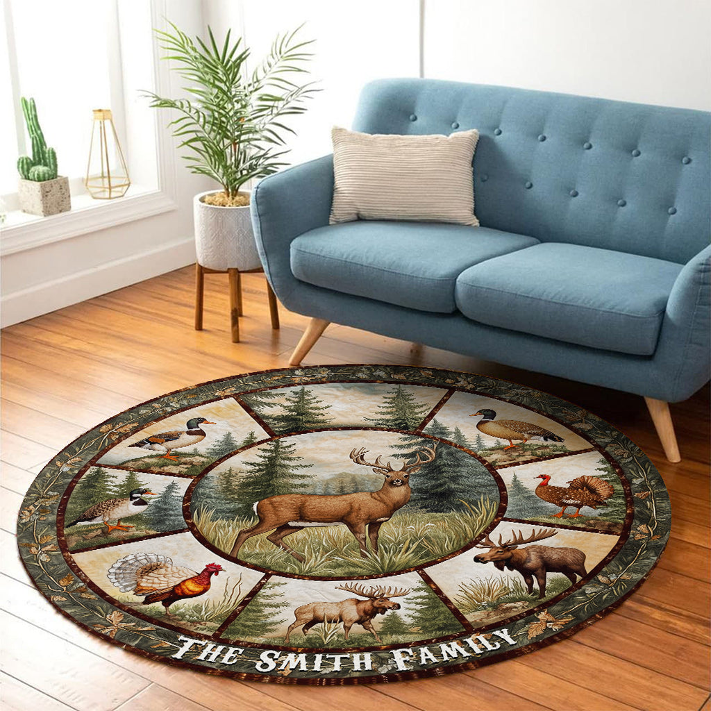 Passionné de chasse - Tapis rond de chasse personnalisé