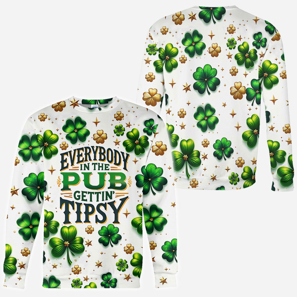 Tout le monde au pub commence à boire un coup - T-shirt intégral pour la Saint-Patrick