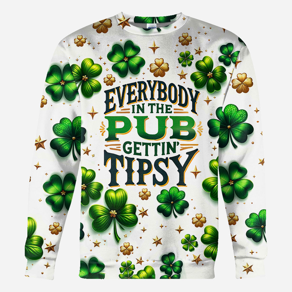 Tout le monde au pub commence à boire un coup - T-shirt intégral pour la Saint-Patrick