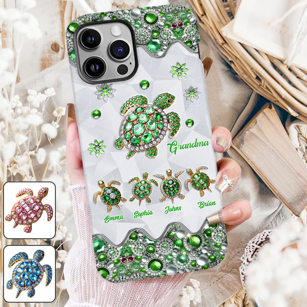 Grandma Of Little Turtles - Personalized Grandma Full Print Phone Case