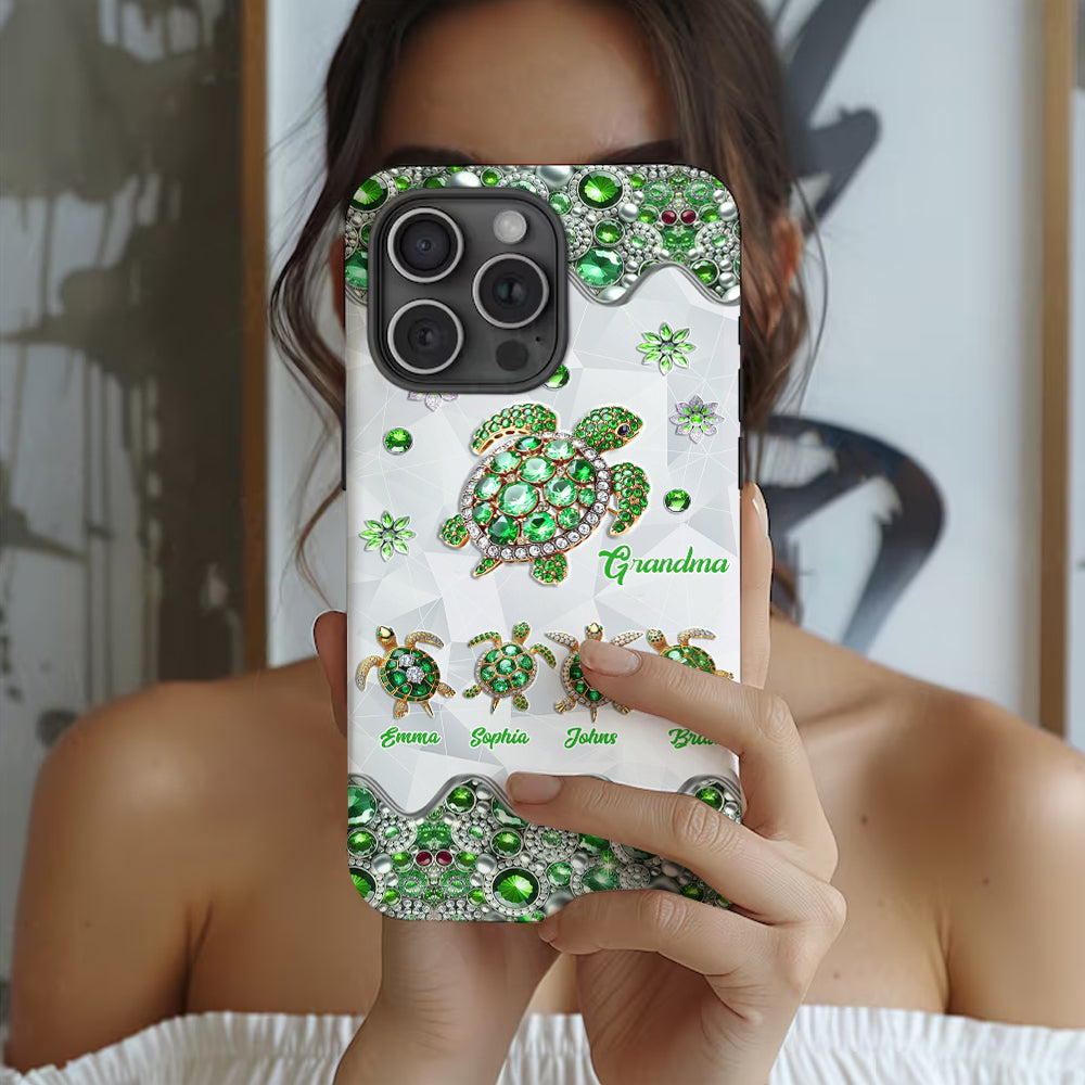Grandma Of Little Turtles - Personalized Grandma Full Print Phone Case