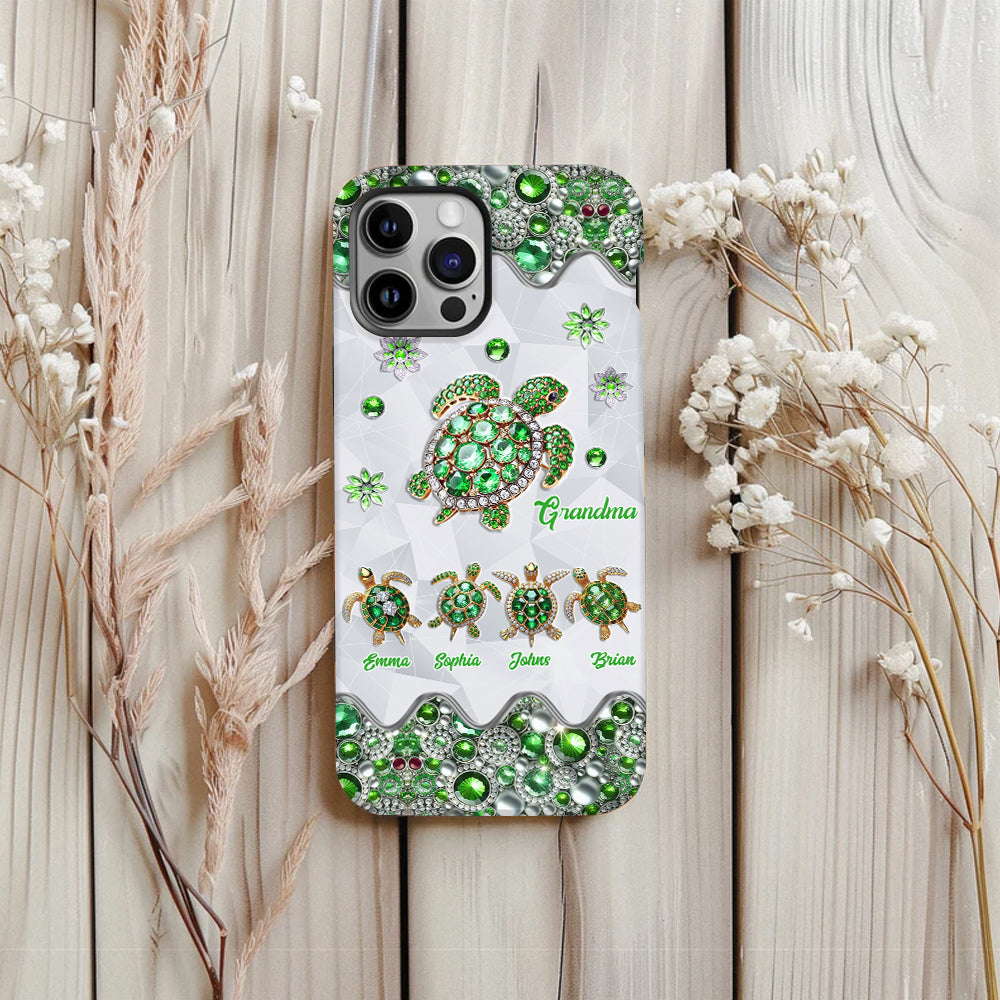 Grandma Of Little Turtles - Personalized Grandma Full Print Phone Case