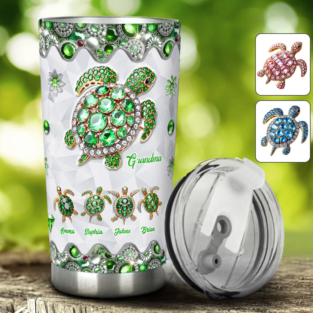 Grandma Of Little Turtles - Personalized Grandma Tumbler