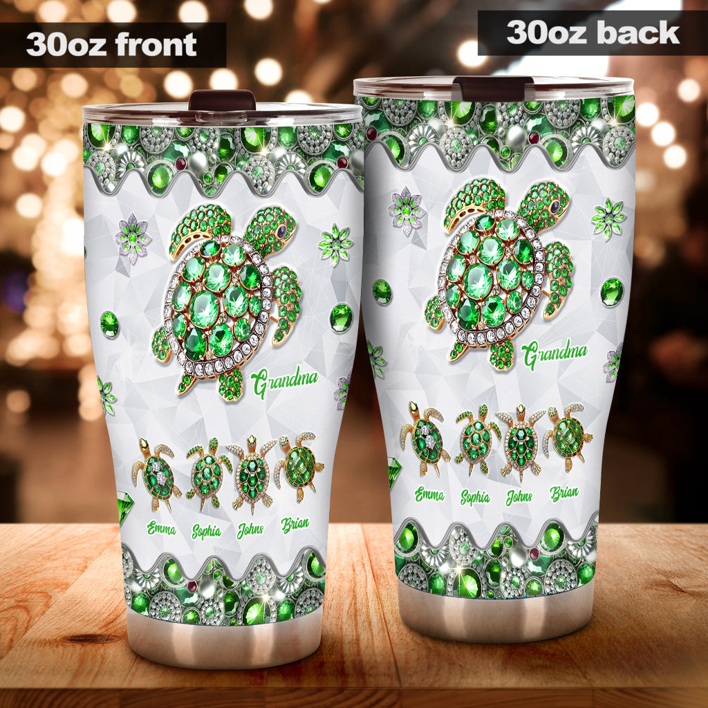 Grandma Of Little Turtles - Personalized Grandma Tumbler
