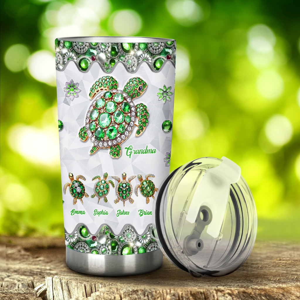 Grandma Of Little Turtles - Personalized Grandma Tumbler