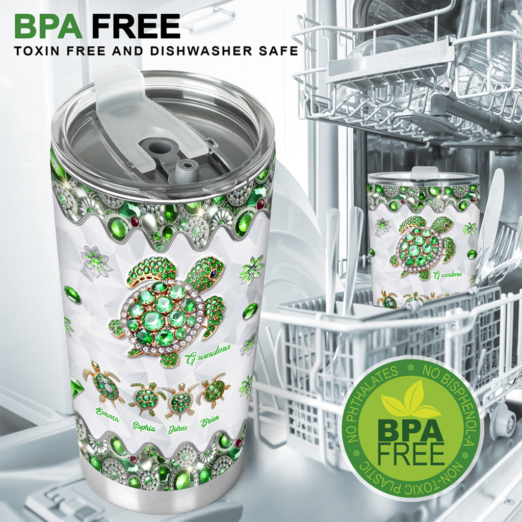 Grandma Of Little Turtles - Personalized Grandma Tumbler