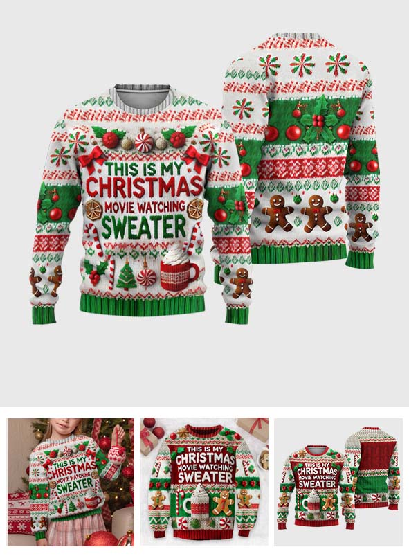 Pull moche personnalisé pour regarder des films de Noël