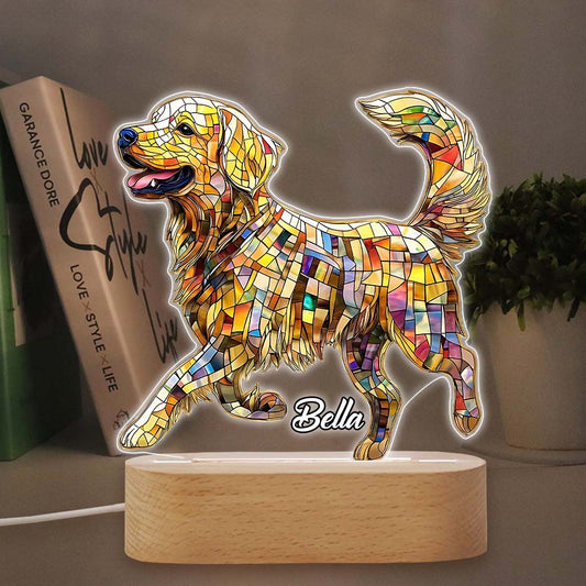 Toujours à vos côtés - Plaque lumineuse personnalisée en forme de chien