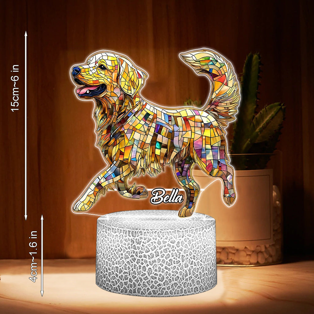 Always With You - Personalized Dog Shaped Plaque Light Base