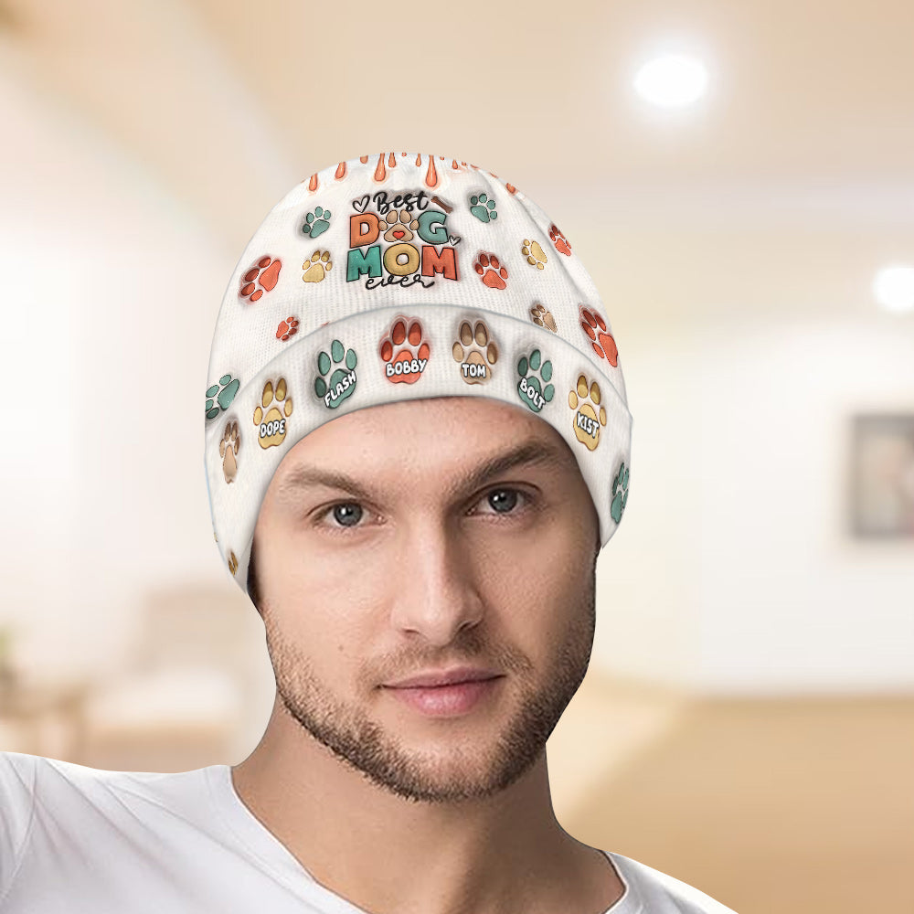 Best Dog Mom Ever - Personalized Dog Beanie Hat