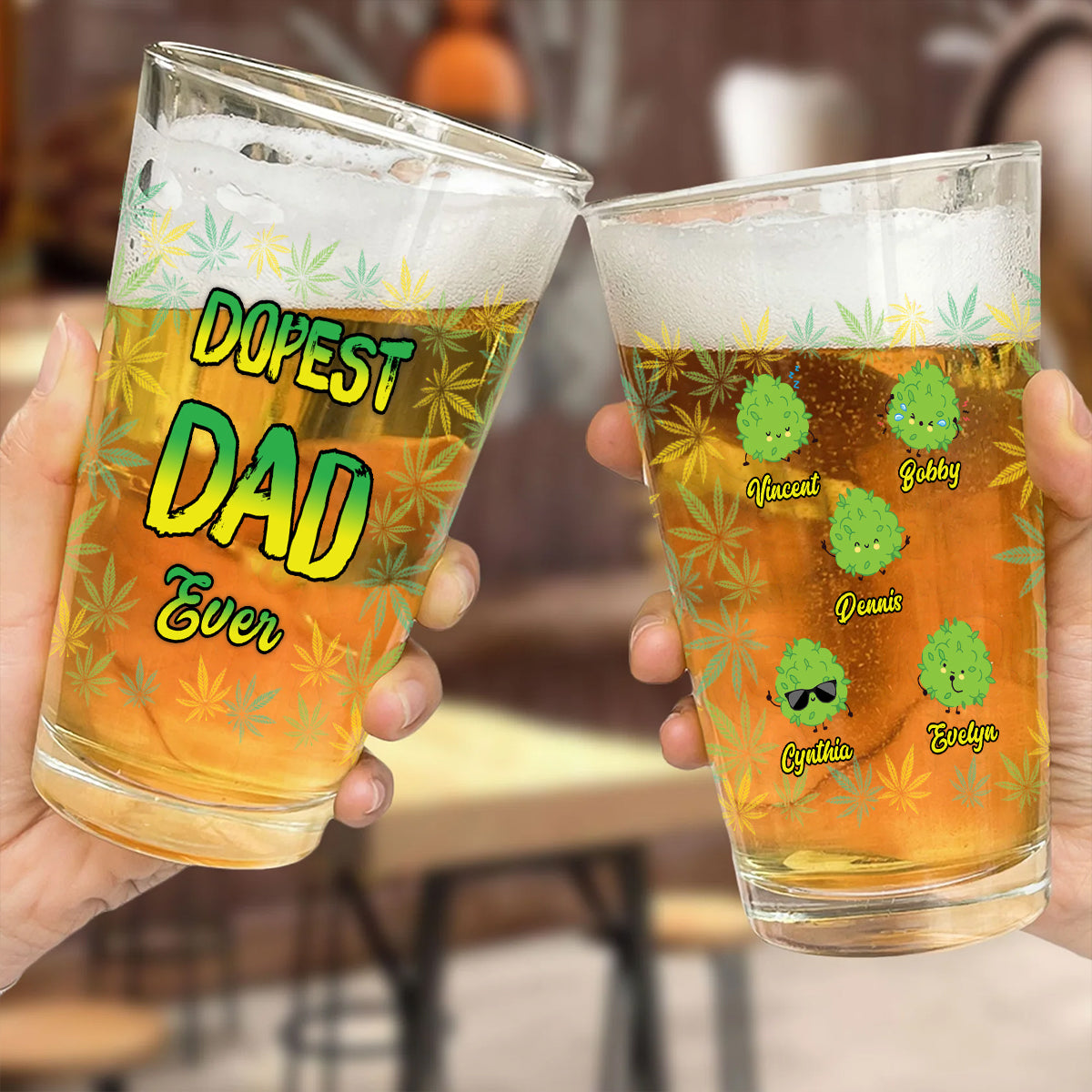 Le papa le plus cool du monde - Verre à bière personnalisé pour papa